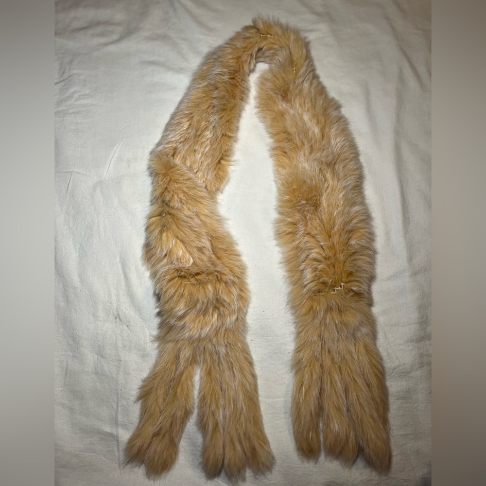 Vintage Foxtail Fur or Faux Fur scarf, I don’t know if this is authentic fur